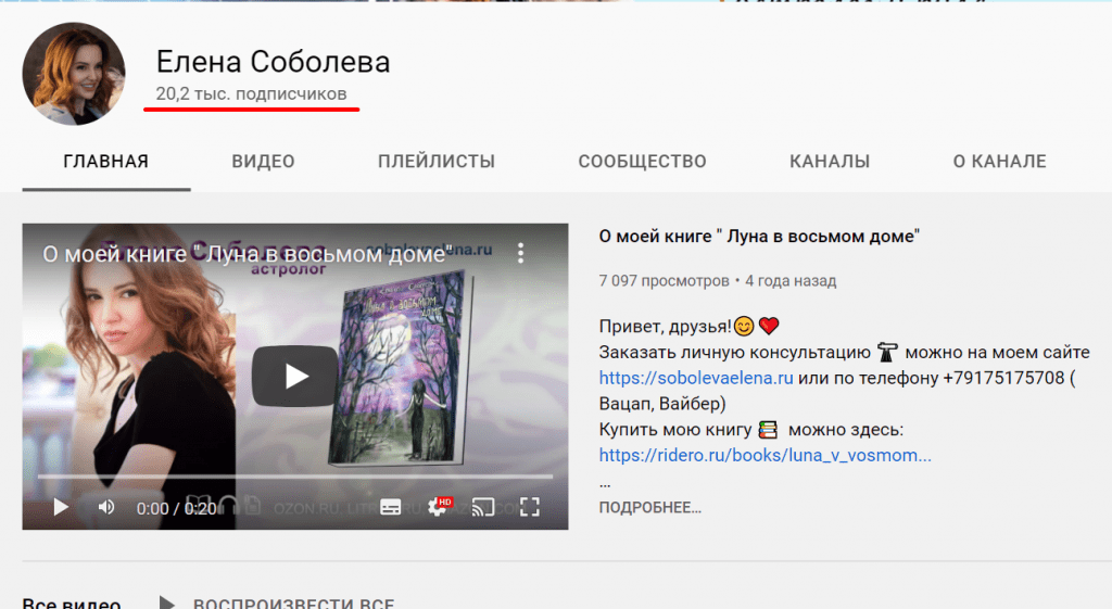 блог в YouTube - Елена Соболева